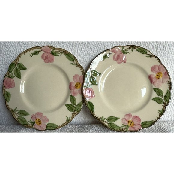 Vintage Franciscan Desert Rose Half Moon 2 Bread/dessert Plates 1949-1953 Unused - Picture 12 of 12